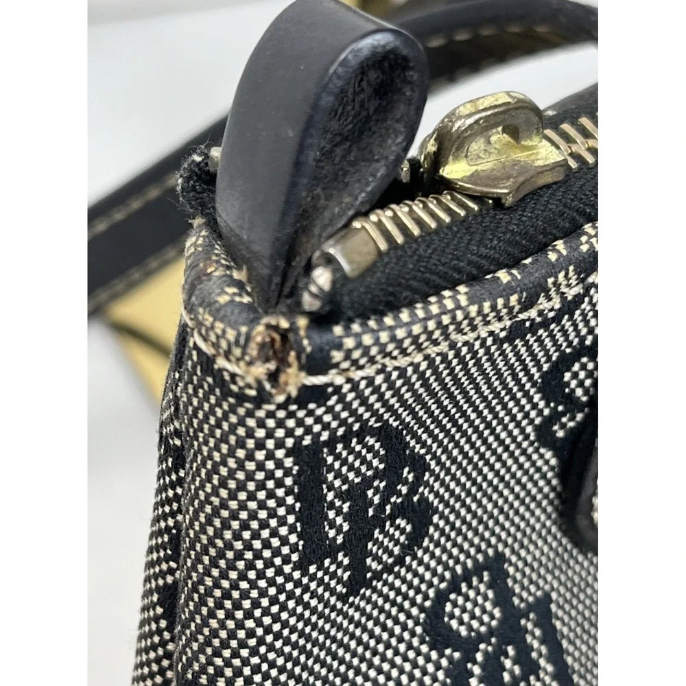 Vintage Dooney & Bourke‎ Signature Monogram Shoulder Handbag Purse Grey/Black